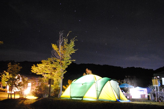 緑水湖オートキャンプ場の夜空