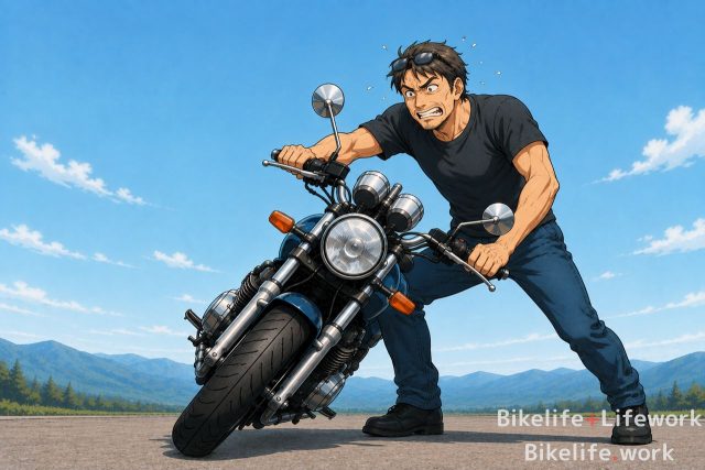 バイクの重心が低くなるほど起こすのは難しい