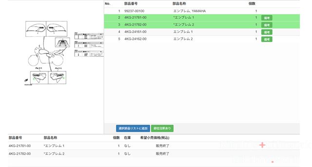 低年式のため絶版パーツになった