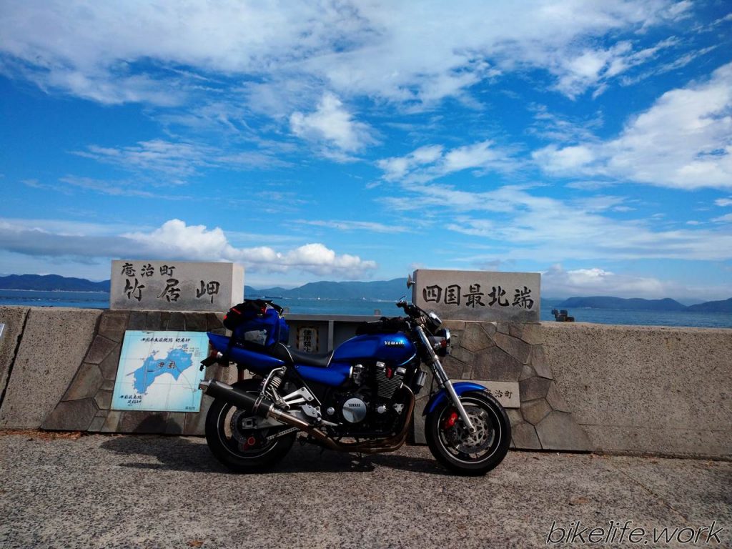 四国最北端の竹居岬とツーリング中のバイク