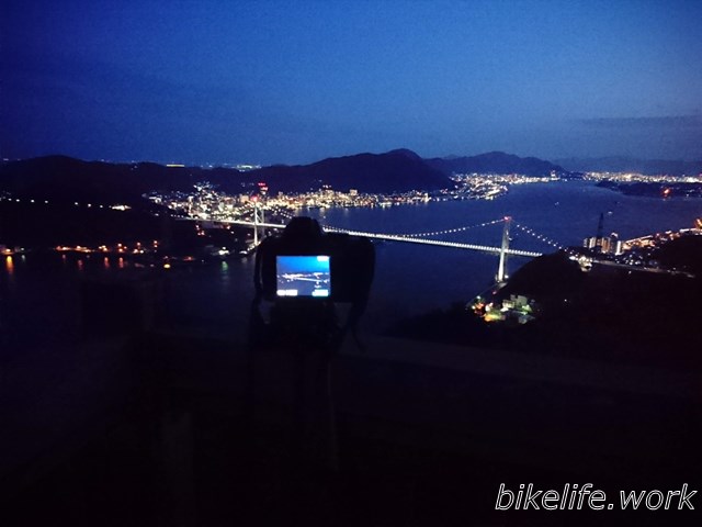 関門海峡大橋の夜景