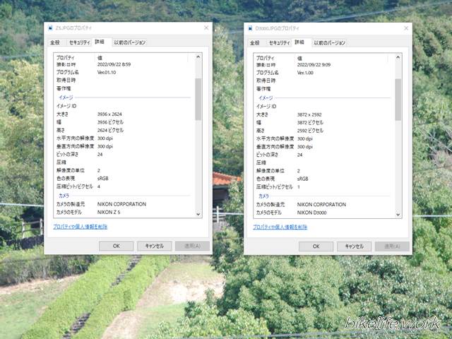 FTZを使ってDXフォーマットのレンズで撮影した写真の比較