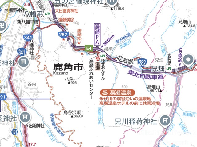 シームレスで見られるアプリと地図との比較