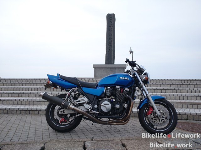 大間崎で愛車XJR1200(XJR1300)と