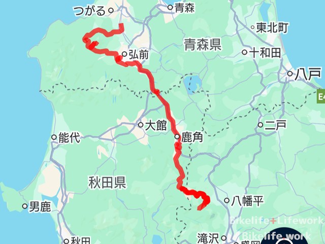 ROUTEの5日目の移動経路