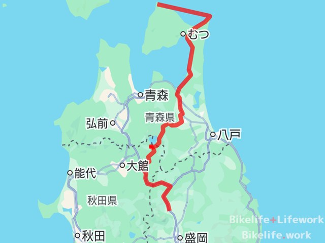 東北ツーリングの経路