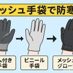 メッシュグローブの防寒対策